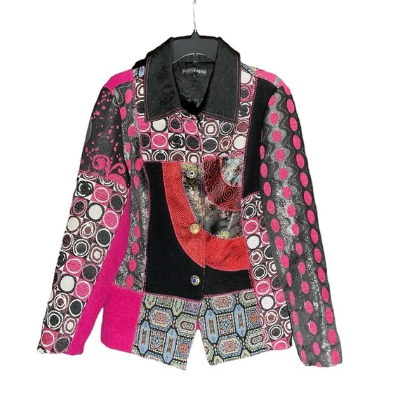 mirror image Jackets & Blazers - Mirror Image Artsy Patchwork Coat